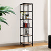 Wood Bookcase Bookshelf Plant Stand 6 Tier Shelves Shelving Storage Steel Frame