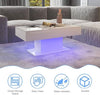 High Gloss Coffee Table with LED Light Living Room Cocktail Sofa Center Table