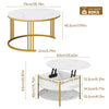 Set of 2 Nesting Coffee Tables Round Stacking Sofa Side Tables for Living Room