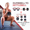 30KG Adjustable Dumbbell Barbell Kettlebell Push Up Bar/Stand 6-in-1 Weight Set