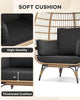 Wicker Egg Chair Egg Basket Lounge Chair with Thick Cushion Seat For Patio Porch