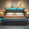Upholstered Bed Frame with Hydraulic Lift 5FT King Size Bed Frame with Headboard