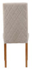 4 X Beige Velvet Dining Chairs Diamond Stitch back Wooden Legs Isabella model