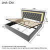 LED Ottoman Storage Bed Frame 135x190cm with Adjustable Height Headboard Grey