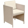 8 Seater Beige Rattan Cube Garden Dining Set with Parasol FTR224