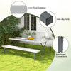 Picnic Table Bench Set 8 Person Outdoor Camping Table & 2 Benches