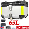 65L Motorcycle Top Box Aluminium Waterproof Rear Luggage Case Anti Theft Lock He
