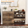 Slim Shoe Cabinet 3 Tier Drop Down Hallway Storage Unit