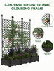 3PCS Raised Garden Bed w/ Trellis Planter Box for Climbing Plant Privacy Screen