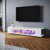 135 160 180cm High Gloss White TV Stand Cabinet Storage Shelves with LED Lights