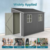 4x10ft Lean To Garden Shed Metal Storage Tool House Pent Roof Grey