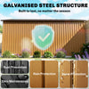 13 x 11ft Garden Shed Storage w/ Foundation Kit, Vent, Light Brown