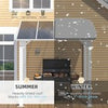 Aluminium Lean-To Gazebo, Wall-Mounted Hardtop Roof Pergola for Garden & Patio