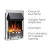 Dimplex Portree Chrome Optiflame Electric 3D Inset Fire 2kW With Remote Open Box