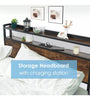 Double Size Bed Frame Metal Bed Platform LED Lights Headboard & 4 Storage Drawer
