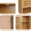 Bamboo 2 Door Bathroom Wall Cabinet Cupboard Kitchen Office Shed Lockabl Storage