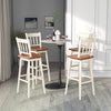 Set of 2 360 °Swiveling Bar Stools Wooden Counter Height Chair White