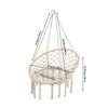 Boho Hanging Hammock Swing Chair Cotton Rope Swing for Indoor Outdoor Patio