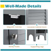 Narrow Linen Floor Storage Cabinet Slim Storage Organizer with 2 Doors-Grey