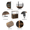 Modern 3Tier Bar Cabinet with Removable Rack & Mesh Door,Adjustable Shelves