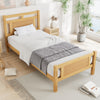 Wooden Bed Frame 3ft Single Bed Pine Wood with Rattan Headboard & Footboard
