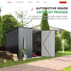Galvanized Steel Garden Storage Shed Metal Lockable Outdoor Bike Shed with Doors