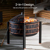 Fire Pit, 2 in 1 Firepit with BBQ Cooking Grill for Garden & Patio