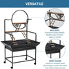 Pet Parrot Playstand Bird Cage Stand Activity Play Center Perch Ladder Wheel🔥