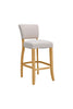 2x Bar Stools Upholstered High Chairs Kitchen Island Stools Breakfast Wood Legs