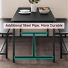 3 Pcs Wooden Kitchen Dining Living Room Table Metal Frame with 2 Benches Set