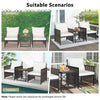 3 Piece Patio Wicker Chairs and Coffee Table Set Rattan Conversation Set