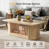 120CM Rectangular Coffee Table Wooden Center Table with Storage for Living Room