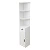 Wood Storage Corner Floor Standing Cabinet with Doors and Shelves Slim Bookshelf