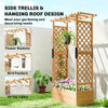 Raised Bed for Garden with Trellis, 110 x 44 x 181 cm, Natural