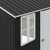 12FT x 10FT Galvanised Garden Tool Storage Shed with Lockable Door, Two Windows