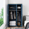 Wooden 3 Door Wardrobe with Hanging Rail Drawers Bedroom Storage Furniture