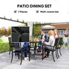 7 Pieces Garden Dining Set with Stackable Chairs with Umbrella Hole