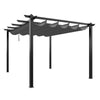 4X3M Heavy Duty Metal Pergola with Retractable Roof Outdoor Garden Gazebo Canopy