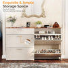 Slim Shoe Cabinet 3 Tier Drop Down Hallway Storage Unit