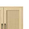 Wooden Storage Cabinet with Rattan Decorating Buffet Sideboard Accent Cabinet