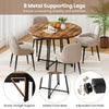 47 Inch Dining Table Round Kitchen Table for 4-6 People-Brown