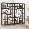 Industrial 5 Tier Etagere Bookcase, Freestanding Tall Bookshelf Display Shelf