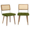 Rattan Back Dining Chairs Set of 1 2 Mid-Century Modern Kitchen Chairs for Home