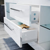 High Gloss White TV Unit Storage Cabinet Stand 160cm with LED Light 2 Drawers