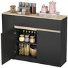 Sideboard, Storage Cabinet with 2 Doors and Adjustable Shelf, Black