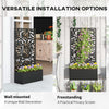 Outsunny Metal Garden Bed w/ Trellis Raised Planter w/ Privacy Panel Refurbished