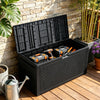 340L Lockable Garden Cushion Box Shed Outdoor Storage Chest Plastic Waterproof