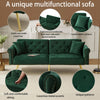 2 Seater Fabric Sofa Bed Click Clack Modern Sleeper Sofa Settee w/Cushions Green