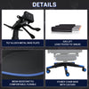 Ergonomic Computer Gaming Chair Office Recliner Massage Lumbar Support Blue Home