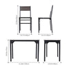 5PCS Grey Dining Table&Chairs Set Modern Industrial Metal Frame Kitchen Home Bar